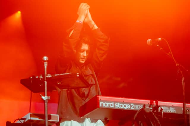 Barry Can't Swim performing onstage at Coachella 2024.