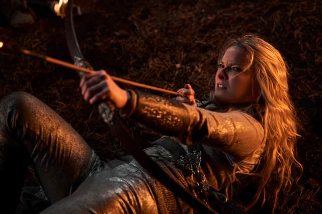 Morfydd Clark as Galadriel in season 2 of The Rings of Power.
