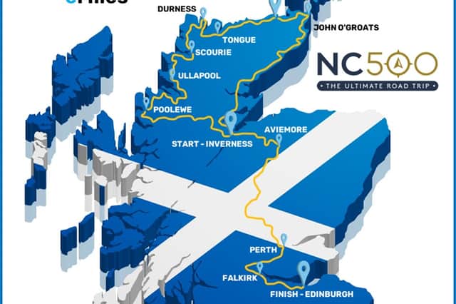 The rally route followed much of the North Coast 500 - although Alastair Dalton started with the NC500's south west leg via Applecross (not shown)