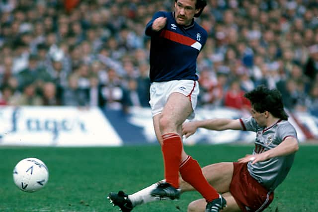 Albert Kidd during the 1986 win over Hearts.