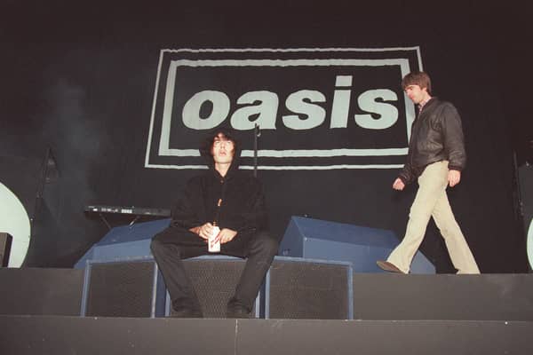Oasis perform at Loch Lomond in August 1996. Picture: TSPL