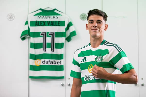 Alex Valle is pictured after signing for Celtic on loan from Barcelona. (Photo by Craig Williamson / SNS Group)