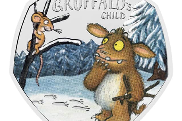 The Royal Mint have released a new commemorative 50p Brilliant Uncirculated Colour coin showing The Gruffalo's Child to mark 20 years since the story was first published. Picture: Royal Mint/PA Wire