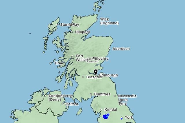 The forecast for much of Scotland for this Sunday from the Met Office is sunny weather with temperatures peaking as high as 21C. Picture: Met Office