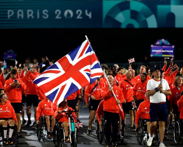 Team GB arrive at the Paralympics Opening Ceremony in Paris.