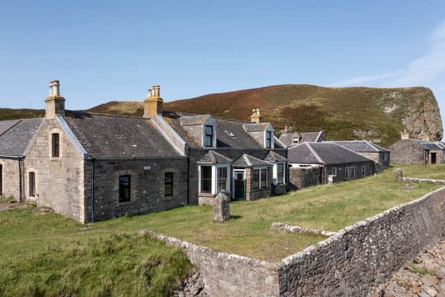 There are seven properties on the island, including the main house which is a refurbished farmhouse with five bedrooms.