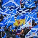 Scottish independence supporters on the march. Picture: Andy Buchanan/AFP via Getty Images