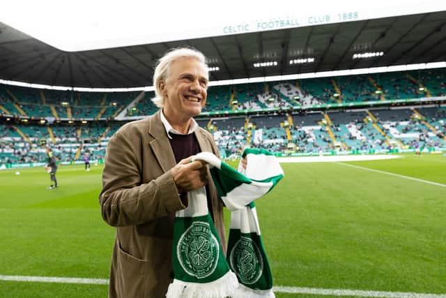 Christoph Waltz took a break from Frankenstein filming to attend an Old Firm game
