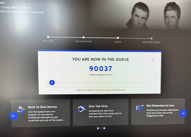 I took this photo at 9.16am on Saturday, while trying to get tickets for Oasis in Edinburgh.