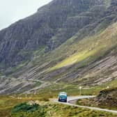 A vehicle drives on the North Coast 500 route, a few miles outside of Applecross. Picture: John Devlin