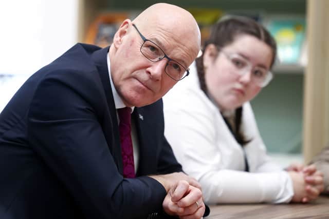 First Minister John Swinney during a visit to Castlebrae Community High School, in Niddrie, Edinburgh, to meet teachers and students. Picture: Jeff J Mitchell/PA Wire