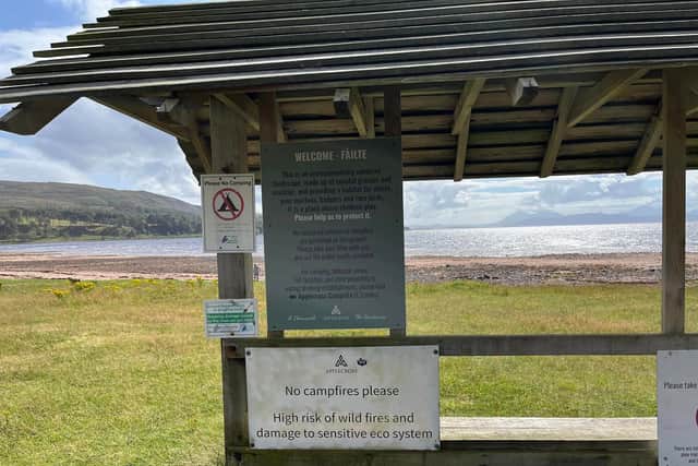 Members of the local community in Applecross put up signage themselves to discourage campfires