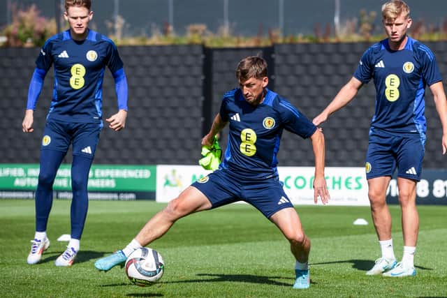 Ryan Gauld during a Scotland training session at The City Stadium, on September 04, 2024, in Glasgow, Scotland. (Photo by Craig Williamson / SNS Group)