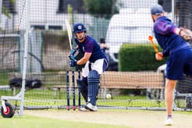 Scotland players train ahead of the T20 International Series against Australia at the Grange. (Photo by Mark Scates / SNS Group)