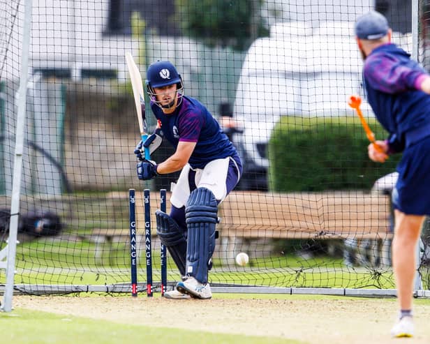 Scotland players train ahead of the T20 International Series against Australia at the Grange. (Photo by Mark Scates / SNS Group)