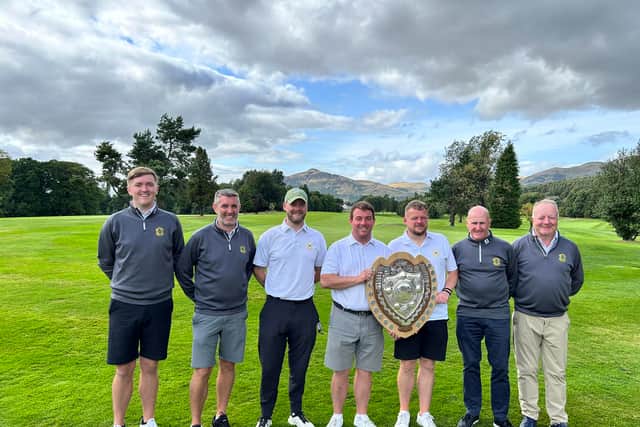 Fife show off the Midland Team Trophy after a win over Angus, Clackmannanshire and Perth & Kinross at Braehead