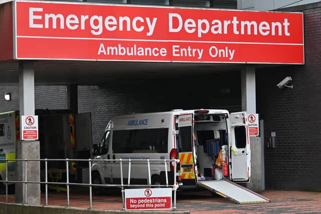 An ambulance at Glasgow Royal Infirmary. Picture: John Devlin