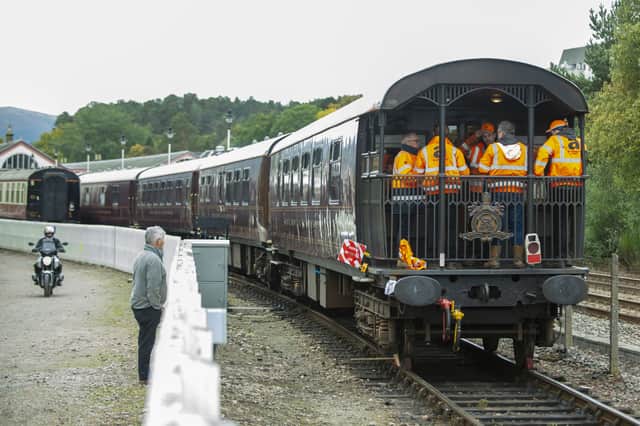 The Royal Scotsman train's veranda was struck by the Flying Scotsman locomotive
