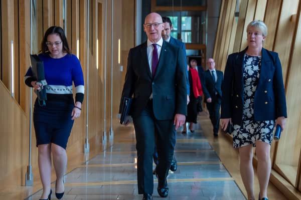 First Minister John Swinney alongside Deputy First Minister Kate Forbes (far left) and Finance Secretary Shona Robison (far right). Picture: Lisa Ferguson
