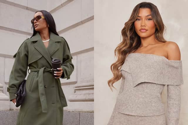 PrettyLittleThing  Khaki Wool Look Oversized Double Breasted Military Trim Coat £72.00