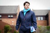 Former Scottish Conservative leader Ruth Davidson, on the campaign trail in Davidson Mains in Edinburgh. Picture: PA