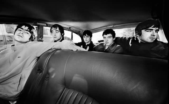 The original 1993 lineup of Oasis (l-r) Liam Gallagher, Paul 'Bonehead' Arthurs, Paul McGuigan, Tony McCarroll, Noel Gallagher.