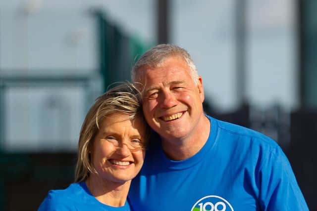 Jenny Hastings with her husband Scott, a former Scottish rugby international