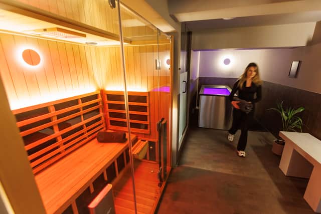 The infrared sauna and ice bath at Holon