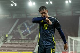 Kieron Bowie made is his first start of the season for Scotland under-21s against Spain on Friday. Cr: SNS Group.