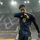 Kieron Bowie made is his first start of the season for Scotland under-21s against Spain on Friday. Cr: SNS Group.