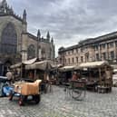 Filming for Frankenstein is taking place outside St Giles Cathedral in Edinburgh. 