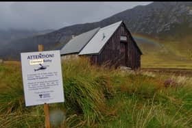 Corrour Bothy in the Cairngorms where a helicopter was sent  to help clear out the toilets at the popular stop-off for walkers. PIC: Ben Dolphin.