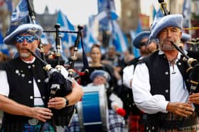 Supporters of Scottish independence marching in Edinburgh in 2023. Photo: Jeff Mitchell/Getty Images