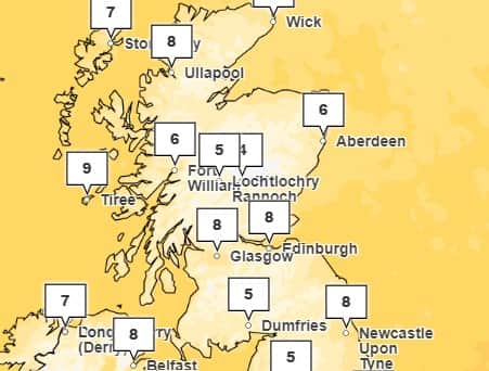 The forecast weather for the early hours of Friday morning. Picture: Met Office