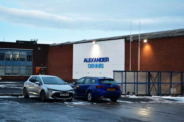 The Alexander Dennis headquarters. Picture: Michael Gillen