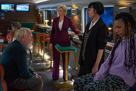 James Cosmo playing Fraser Warren and passengers on the Nightsleeper.