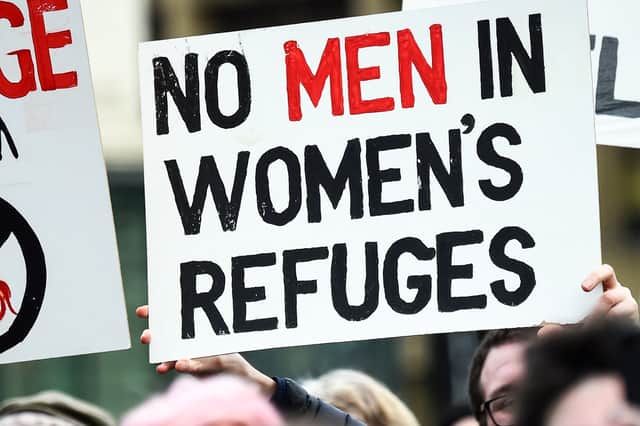 Demonstrators take part in a 'Let Women Speak' rally in George Square, Glasgow, last year (Picture: Andy Buchanan)