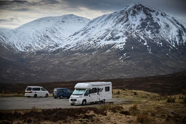 A campervan parked near Fort William. The town, often viewed as the gateway to the Highlands, is battling from severe traffic congestion. Picture: Jeff J Mitchell/Getty Images