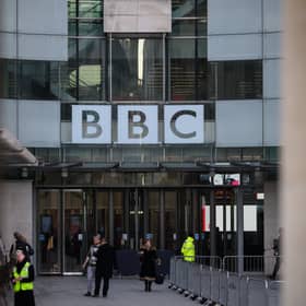 The BBC logo is seen at BBC Broadcasting House. Picture: Leon Neal/Getty Images