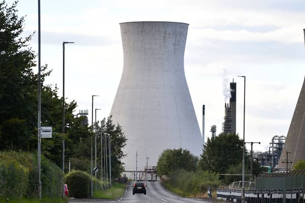 The main tower at the Grangemouth refinery, which will close in the second quarter of next year. Picture: Michael Gillen