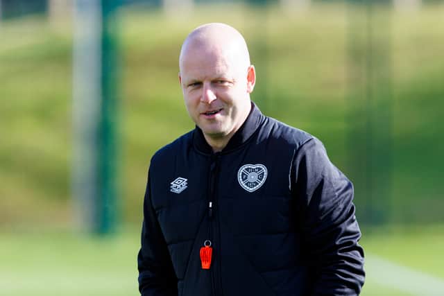 Hearts head coach Steven Naismith during a Heart of Midlothian training session at Oriam, on September 13, 2024, in Edinburgh, Scotland. (Photo by Mark Scates / SNS Group)