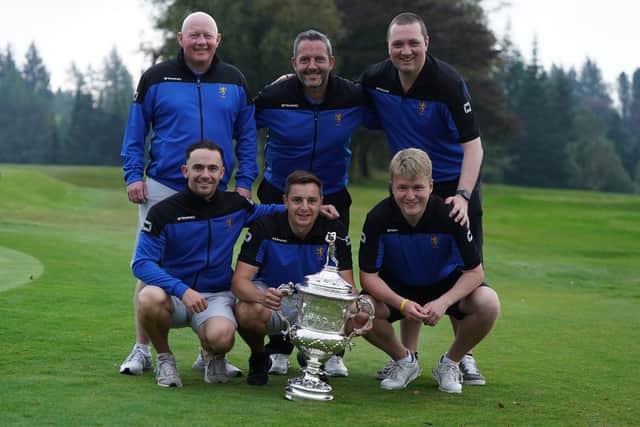 Renfrewshire show off the trophy after landing a sixth success in the Scottish Area Men’s Team Championship