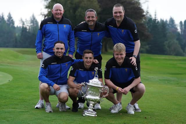 Renfrewshire show off the trophy after landing a sixth success in the Scottish Area Men’s Team Championship