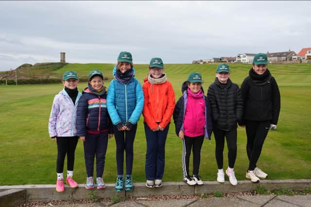 Some of the girls who took part in a Scottish Golf-run Golf Sixes event at Anstruther Golf Club
