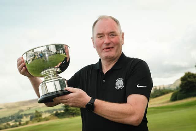 Taynuilt’s Robert MacPherson shows off the trophy after winning the PING Scottish Open Series at Gleneagles