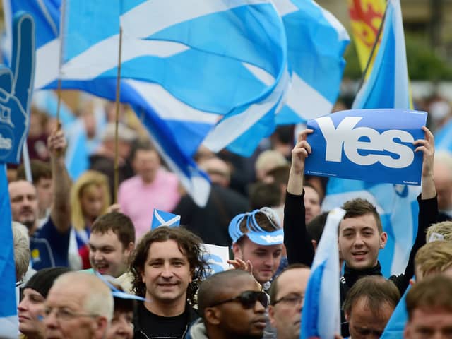Yes activists gather in George Square on September 17, 2014