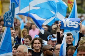 Yes activists gather in George Square on September 17, 2014