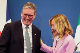 Keir Starmer met Italian Prime Minister Giorgia Meloni in Rome to talk about her approach to illegal migration (Picture: Phil Noble/WPA pool/Getty Images)