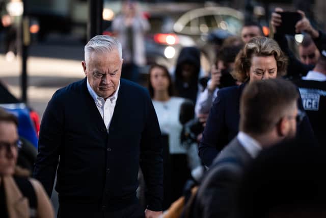 Former BBC broadcaster Huw Edwards arriving at Westminster Magistrates' Court in London for sentencing. Picture: Aaron Chown/PA Wire