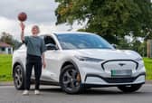 Paralympian wheelchair basketball player Robyn Love with the Ford Mustang Mach-E at Ingliston
